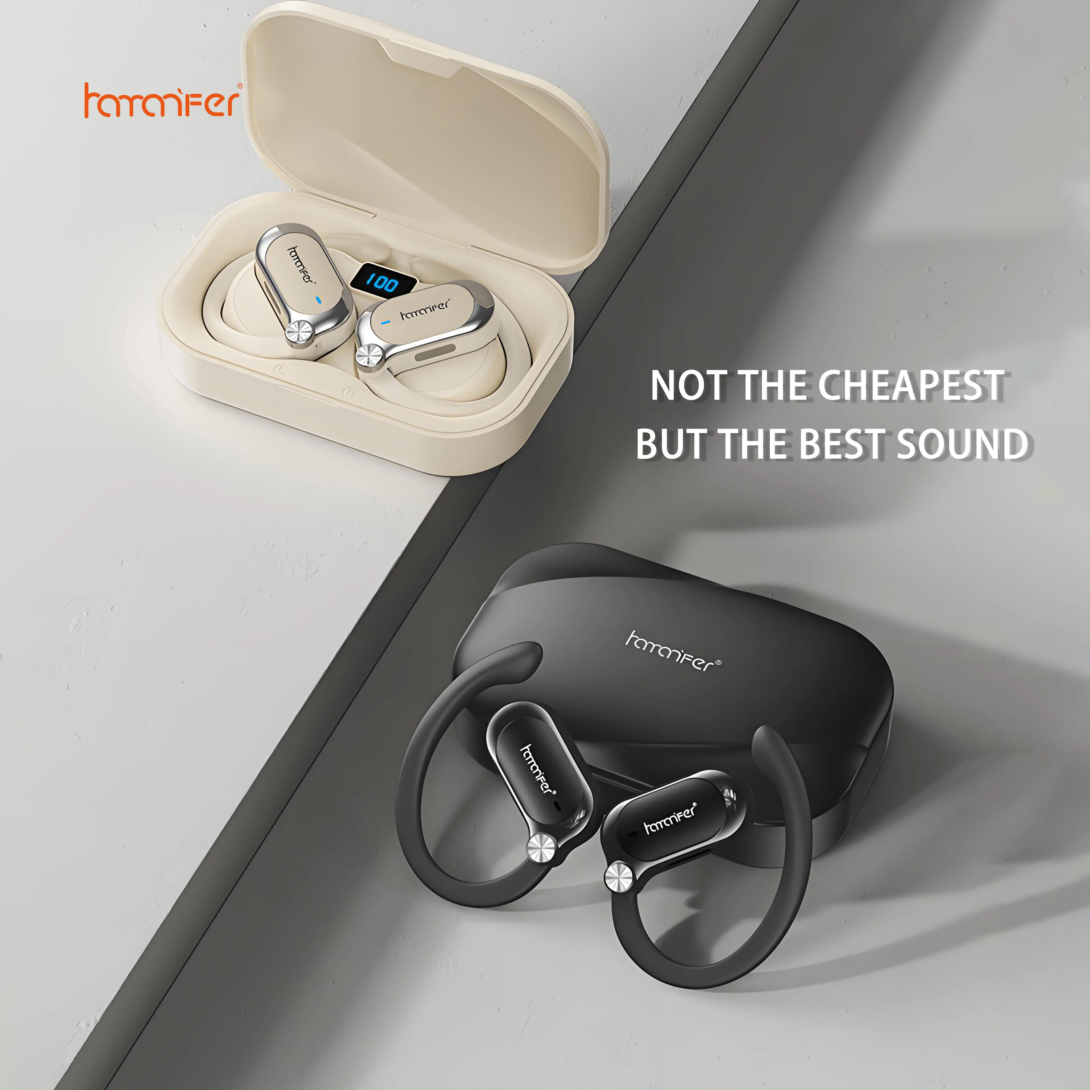 

HAMANFER MX700 Clip-on Open Ear Bluetooth 5.3 Wireless Earphones TWS Headphones Air Conduction Noise Cancelling Lightweight Fit