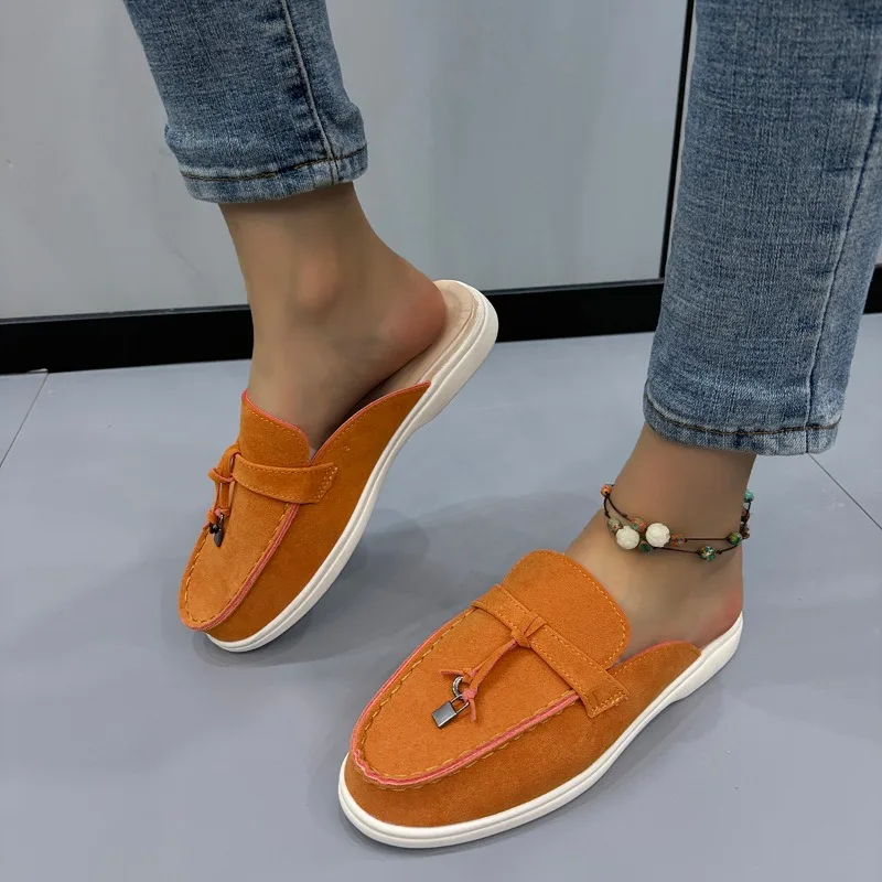 Flat with Solid Modern Slippers Summer Outside Women's Shoes on Sale 2024 Fashion Novelty Adult Women's Slippers Chinelos