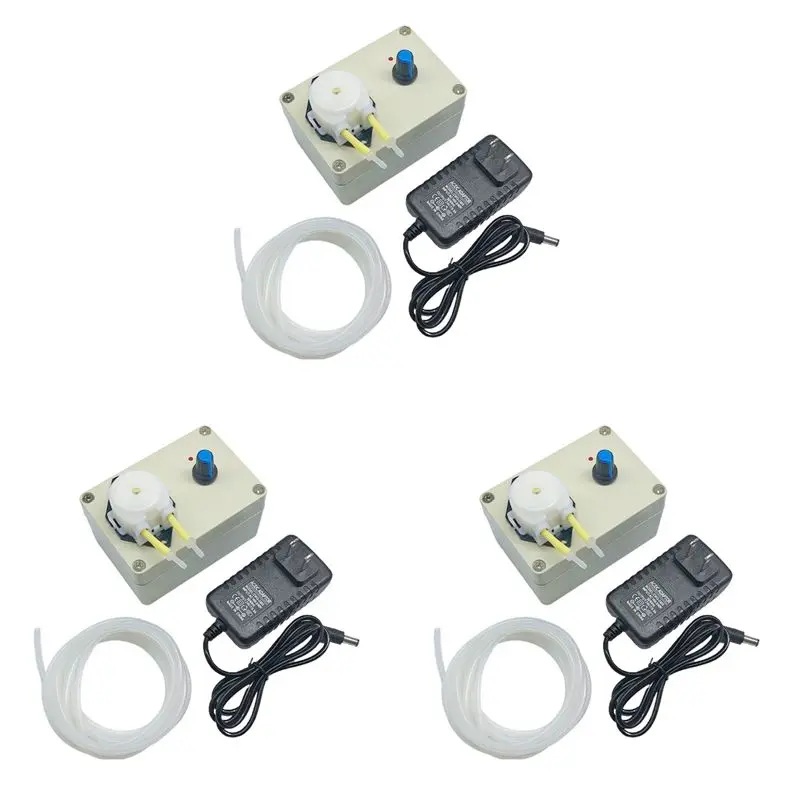 A96K-3X Adjustable Speed Peristaltic Pump 12V/24V Adjustable Speed Titration Pump Metering Pump US Plug
