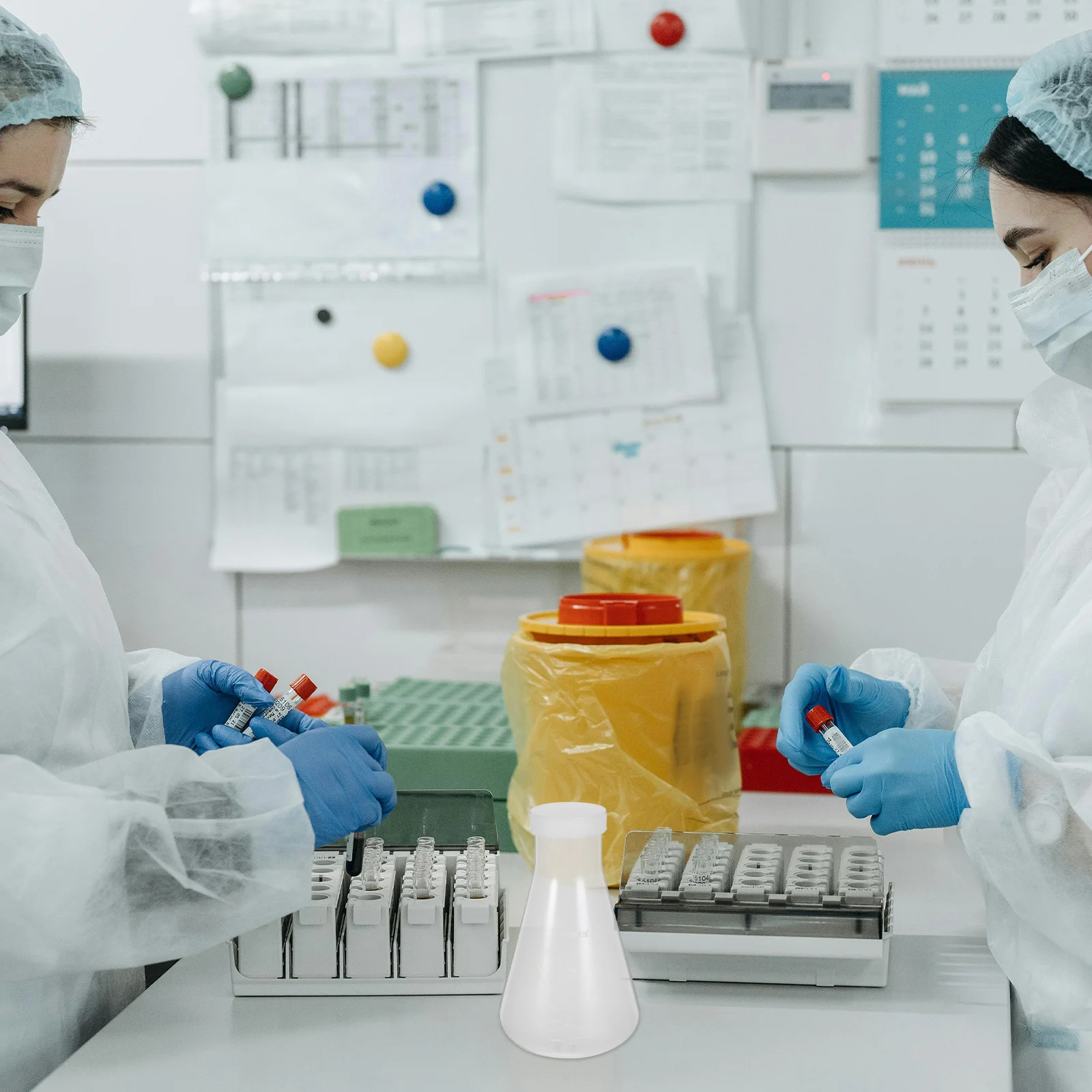 3pcs Conical Flask Set Plastic Erlenmeyer Flask for Laboratory Experiment Clear Scale Stable Base Transparent Body Science