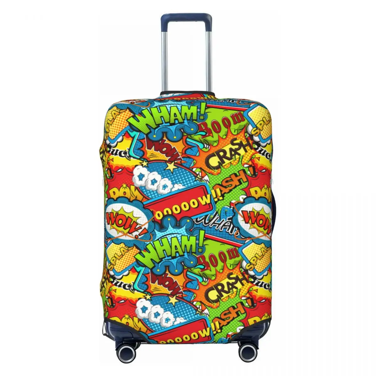 

Разноцветные чехлы для багажа с пузырьками в стиле комиксов, эластичные защитные чехлы для дорожного чемодана, подходят для 18-32 дюймов