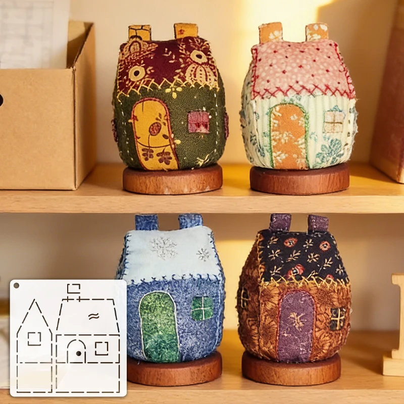 YOMDID 1pc 3D House Patchwork Template DIY Cottage Pattern Quilting Template Handmade DIY Tracing Tool, for Craft Enthusiasts