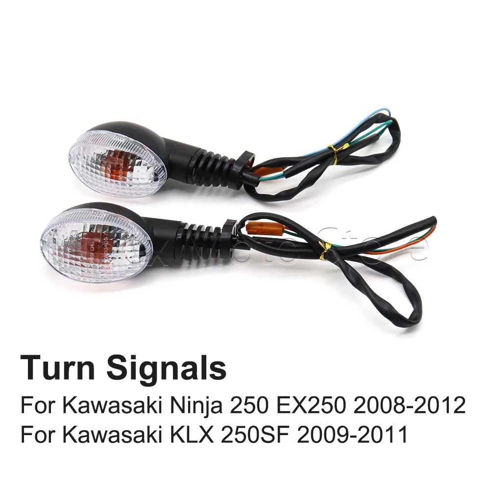 

For Kawasaki Ninja 250 EX250 2008-2012 KLX250SF 2009-2011 Motorcycle Accessories Front Rear Turn Signals Light Indicators