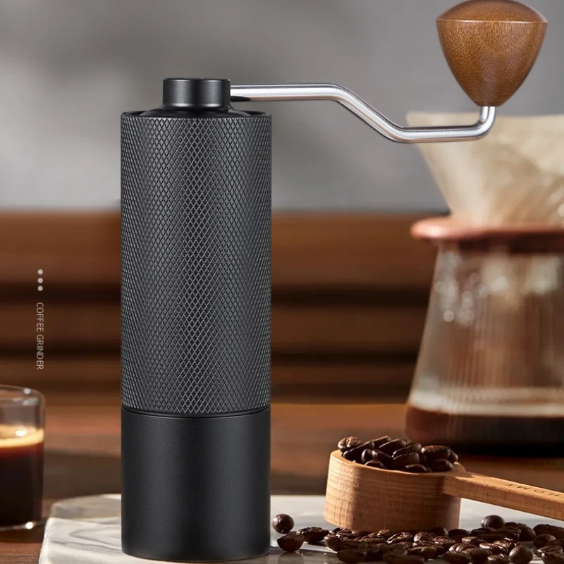 Einstellbare Kaffeebohnenmühle Manuelle Kaffeemühle Diamantmühle CNC Edelstahl Kern Verlängert Griff Doppellager