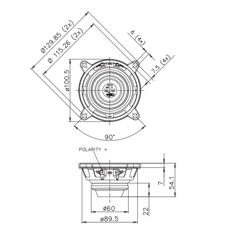 Unidade original italiana do orador do neodímio, gama completa Woofer, oradores da forma, 4 "-40W-94dB, 25mm, 8Ω, 4FE42, 1Pc