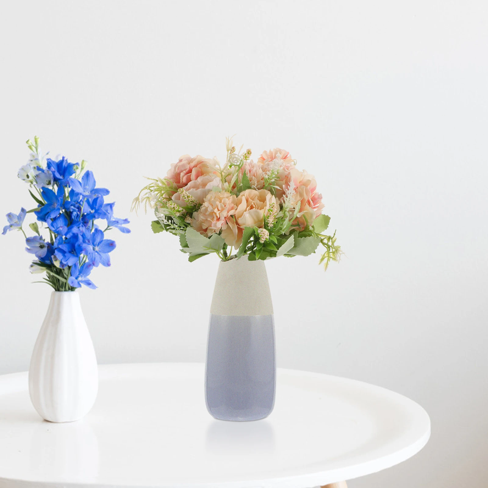 

Artificial Flowers Peony Bouquet Simulation Decor Arrangement Stems Pink Fake Bride