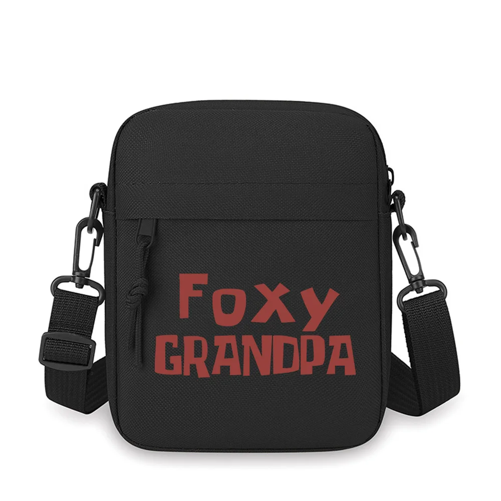 Foxy Grandpa Bold Text Design Men Crossbody Bag Single Shoulder Women Cartoon Anime Film Printing Design Unisex