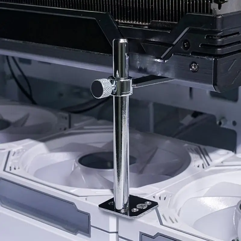 

Y5LA Aluminum Graphics Card Support Bracket Adjustable Height with Fan Mount for Stable GPU Positioning