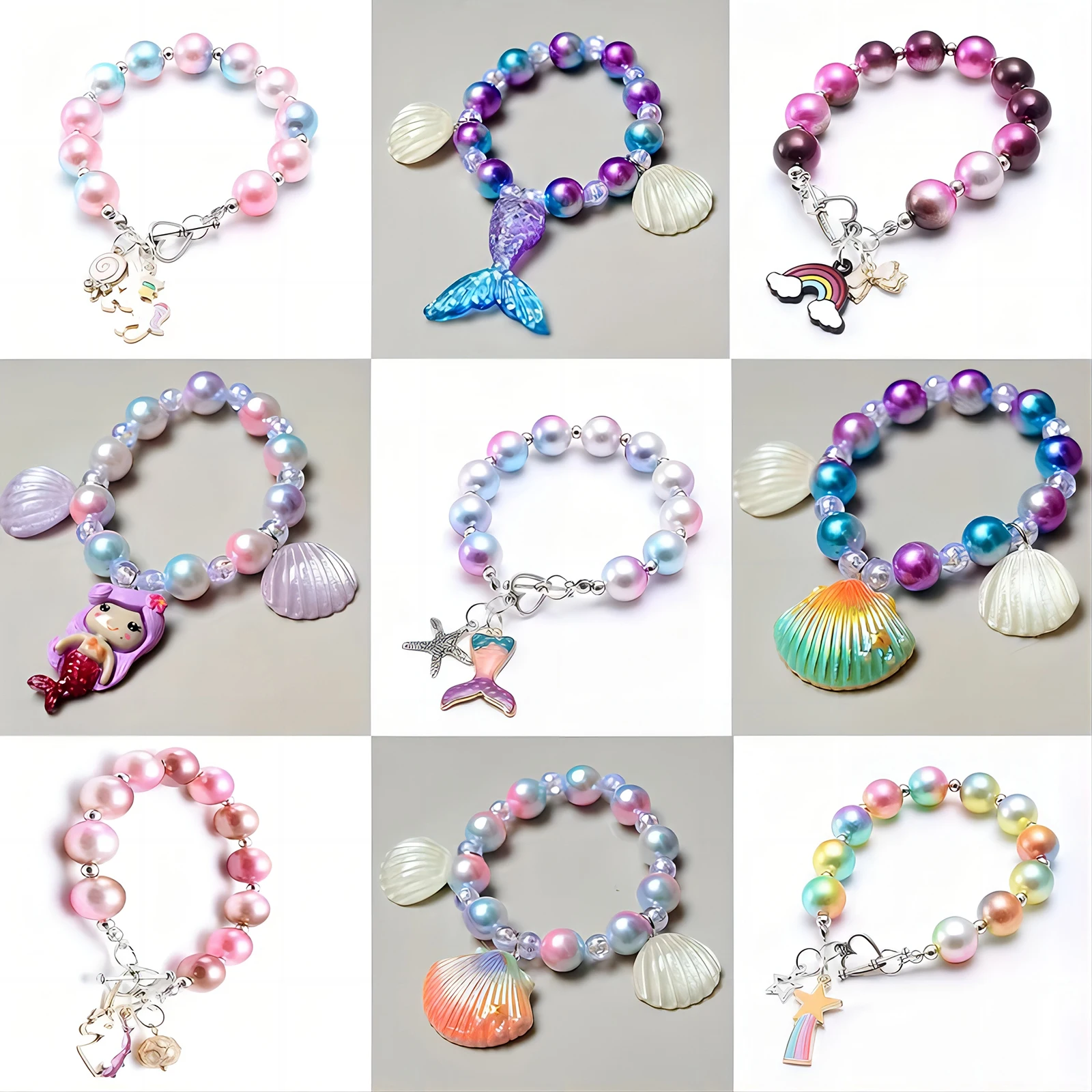 Mermaid Diy Box Set Of About 900 Pieces Suitable For Making Jewelry Bracelets, Necklaces And Earrings