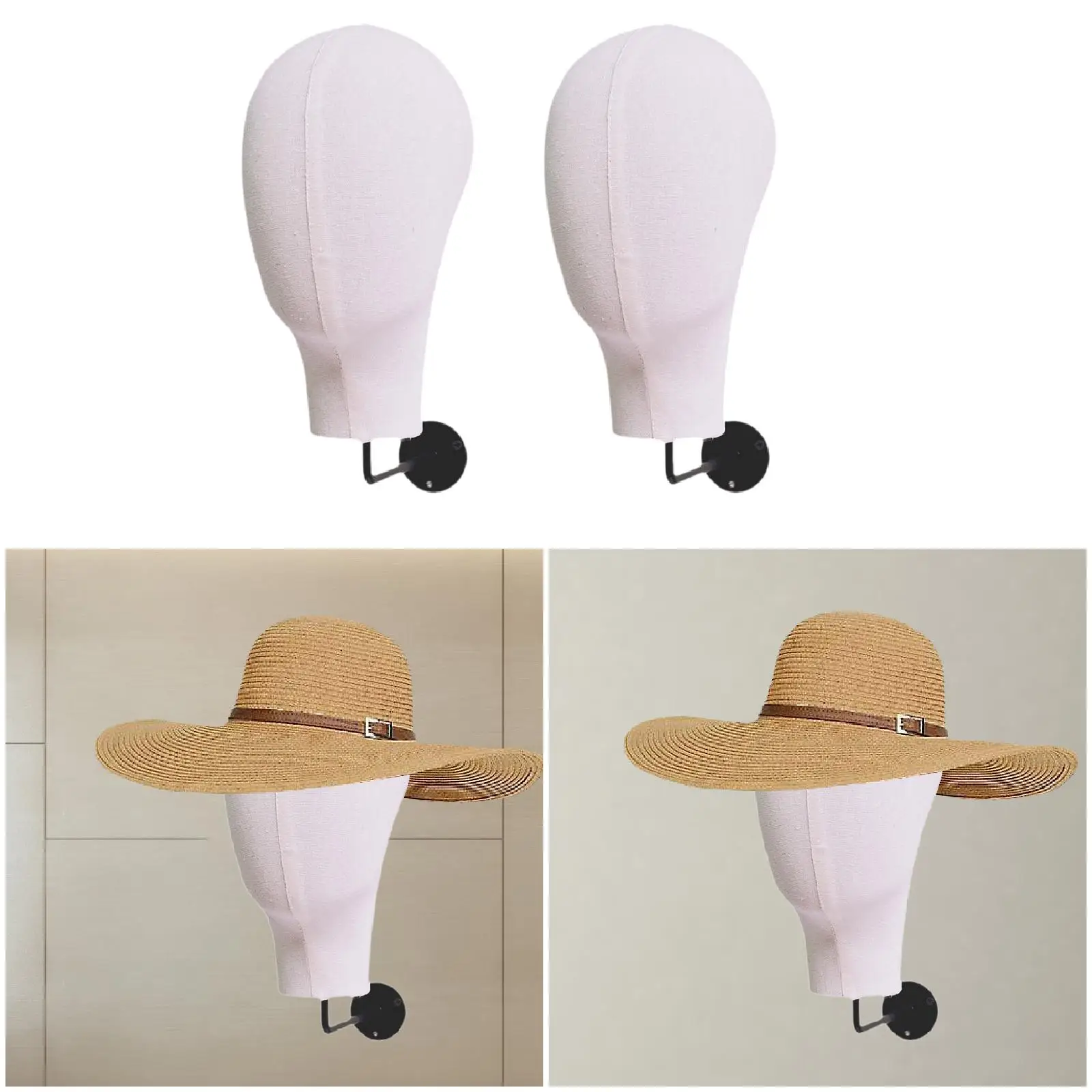 Wall Mounted Mannequin Head for Hat Display, cabeça de peruca multiuso suave para Salon, iniciante, Shopping Mall Barbershop