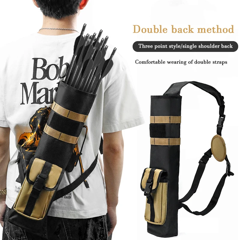 

Military Tactical Hunting Archery Lightweight Back Arrow Bag Dual Use Foldable Compact Hip Arrow Bag with Molle System Pocket