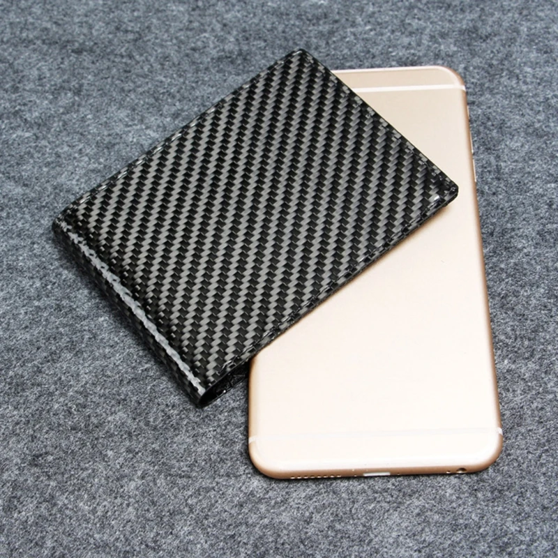 Fashion Men's Bifold RFID Blocking Carbon Fiber Wallet Holder Purse for