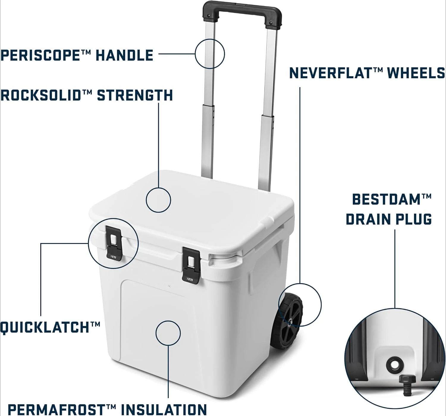 Wheeled Cooler with Retractable Periscope Handle