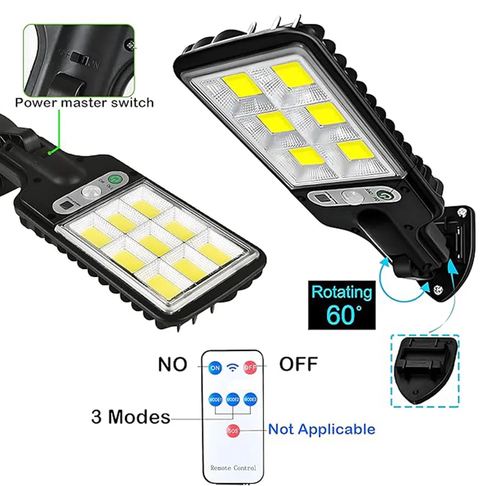 Luces solares LED para exteriores con Sensor de movimiento impermeable de 3 modos, iluminación de seguridad, farola de pared LED para camino de jardín y Patio