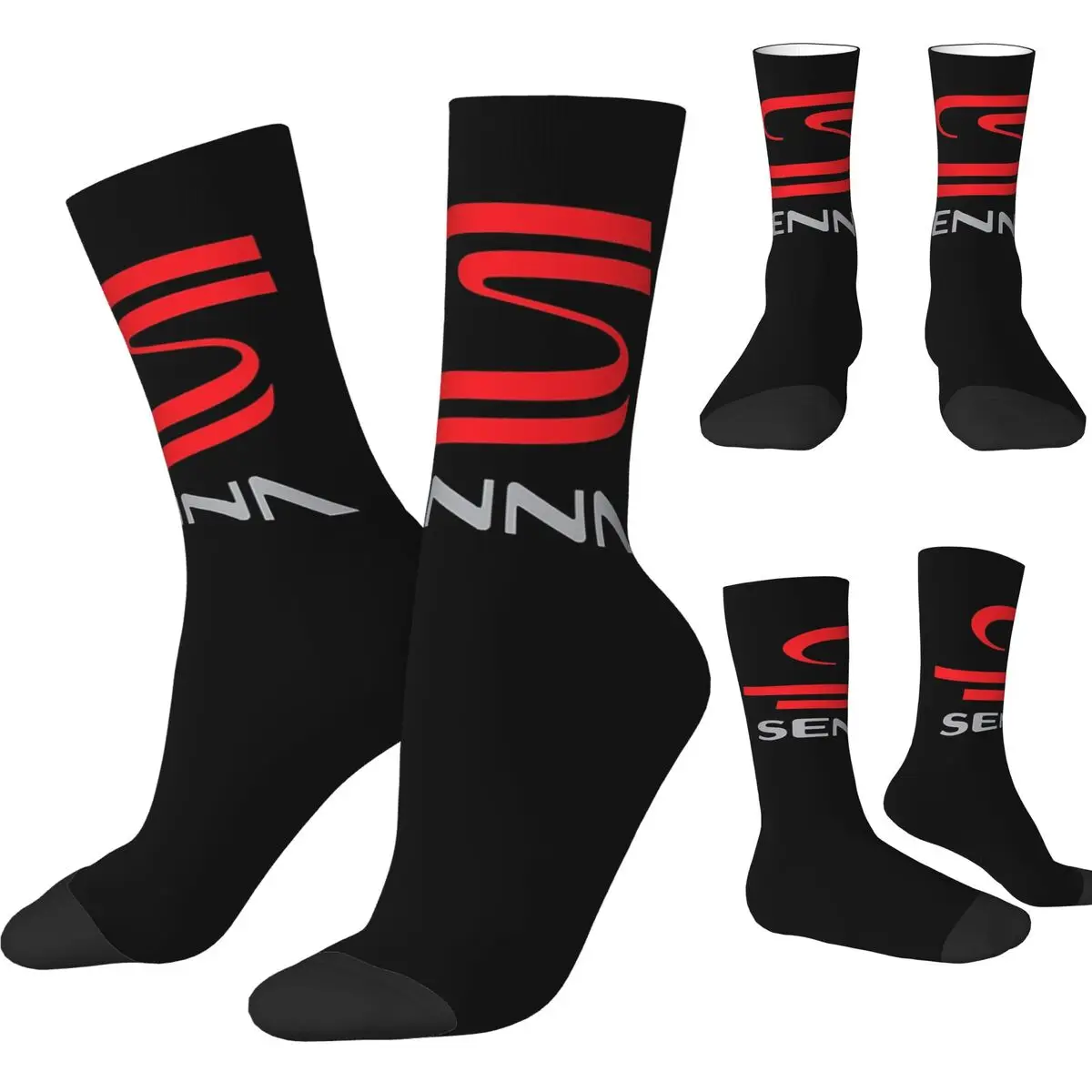 

Ayrton Senna Socks Autumn Stockings Vintage Men Soft Breathable Socks Custom Running Sports Non Slip Socks