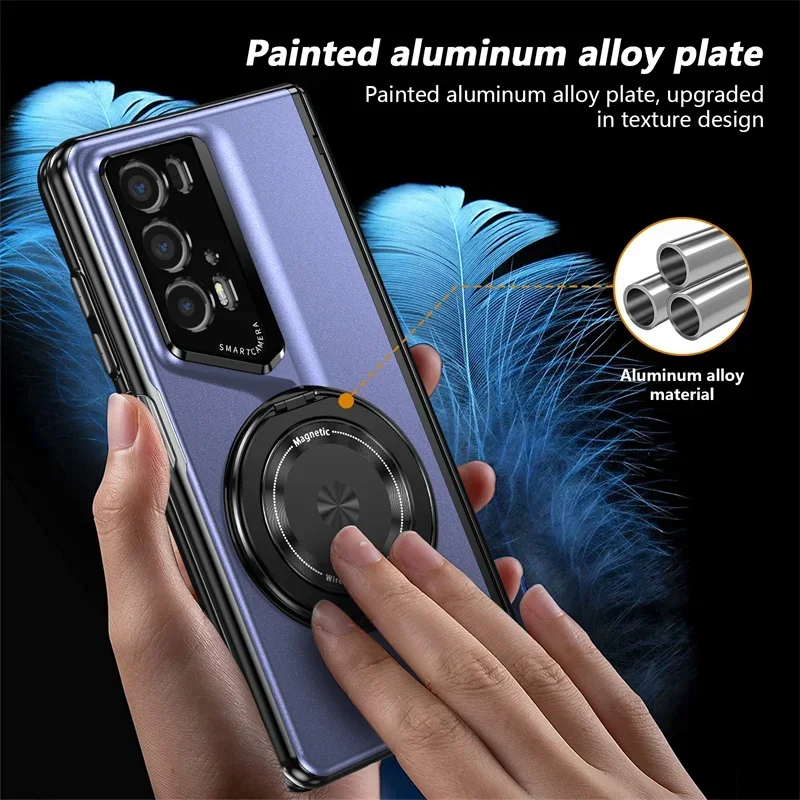 

Applicable To Honor Magic V2 RSR Mobile Case Honor Magic V2 RSR Metal Frosted 360 Rotary Bracket Fully Included Anti-fall