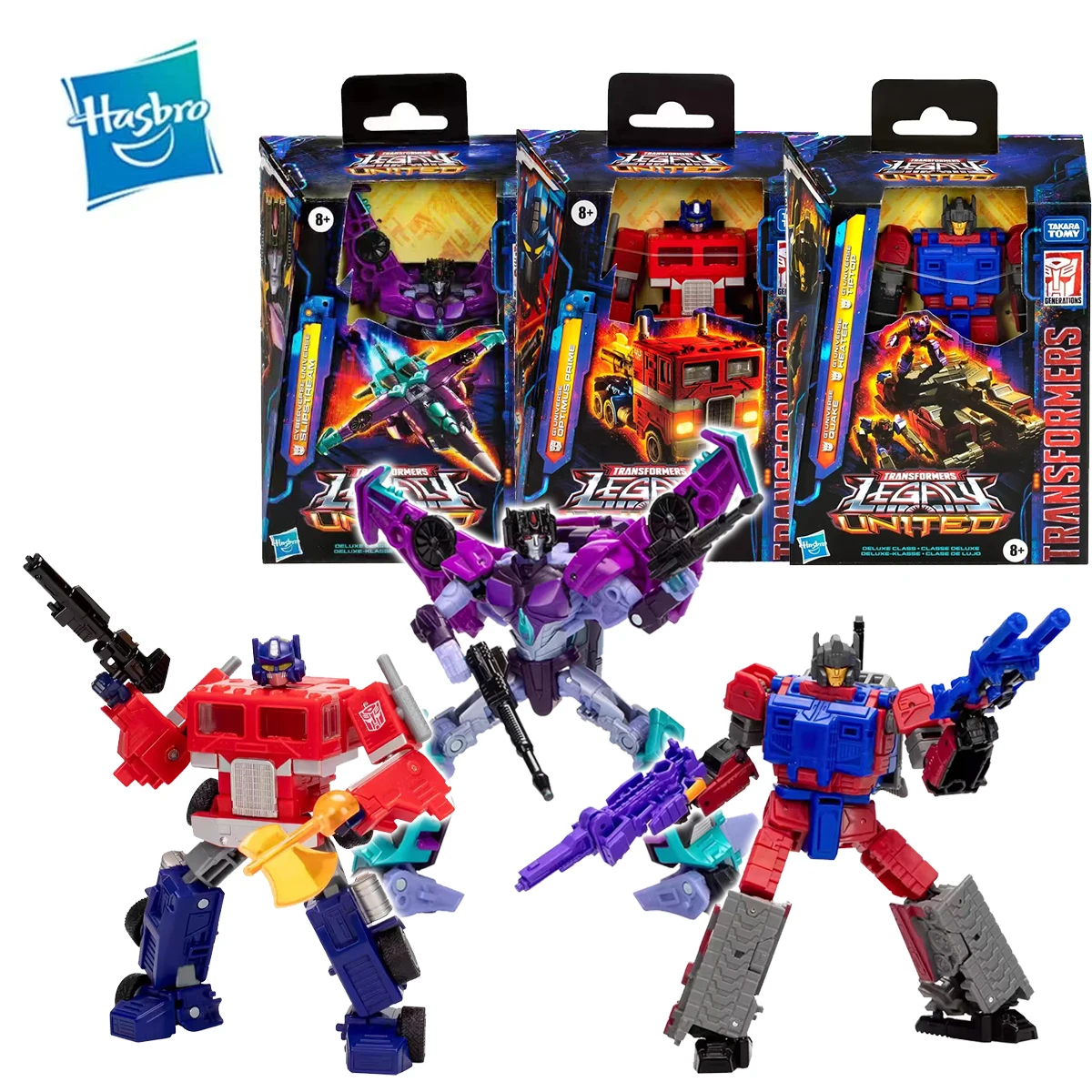 Op voorraad Hasbro Transformers Deluxe Class Optimus Prime, Slipstream, Universe Quake Anime Figuren Robot Speelgoed Action Figure Geschenken