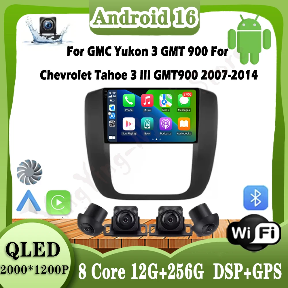 

For GMC Yukon 3 GMT 900 For Chevrolet Tahoe 3 III GMT900 2007-2014 Android 16 Car Radio Multimedia Video Player GPS Navigation