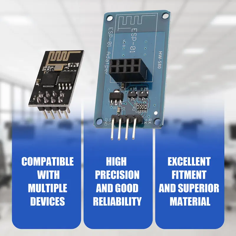 อะแดปเตอร์ PCB ฝ่าวงล้อม Esp01โมดูลตัวรับสัญญาณ WIFI WIFI 3.3V 5V ESP-01 ESP8266