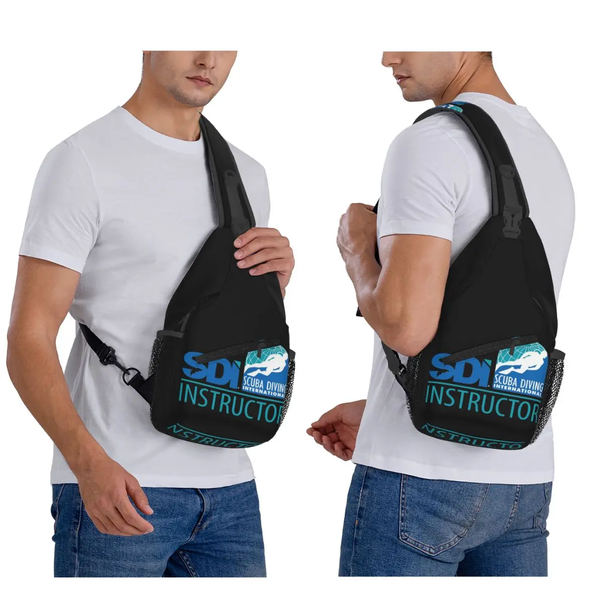 

Scuba Diving International (SDI) Chest Bag Men Sling Crossbody Backpack Chest Bag Traveling Hiking Daypack Shoulder Bag