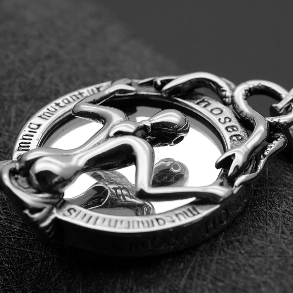 2Pcs Woman Pendant Necklace Hip Hop Retro Style Bright Color Lightweight Stainless Steel Necklace for Party Birthday Wedding