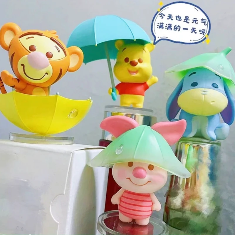 Hot Miniso Bear Pooh Rainy Season Theme Series Trendy  Collectible Figures Tigger Ornament Kawaii Model Toy Birthday Gift