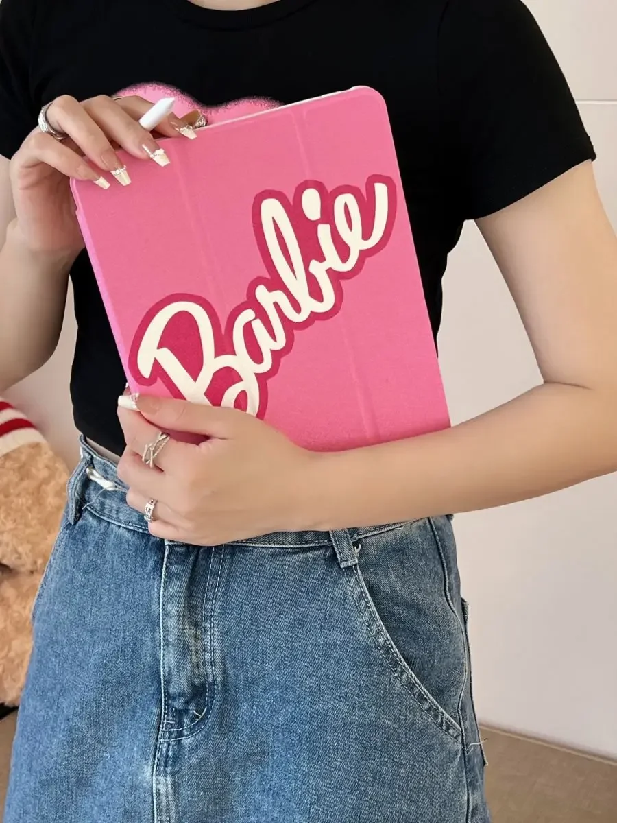 Fashion Barbie Case For Ipad 8 9 All-inclusive acrylic protective case kawaii Tablet Touch Pen 360 Full Protective Pouch Bags