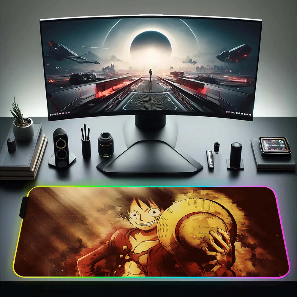 

O-one Pieces RGB Pc Gamer Keyboard Mouse Pad Mousepad LED Glowing Mouse Mats Rubber Gaming Computer Mausepad