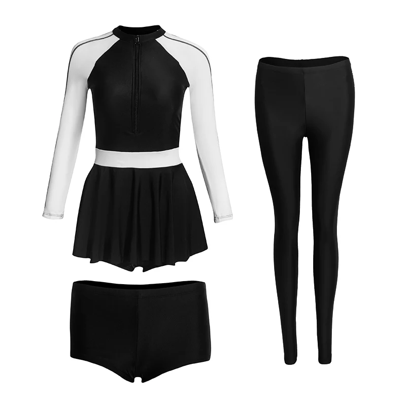 Rash Guards Couples 2025 New Korean Long Sleeve Patchwork Multi Pieces Swimsuit Swimwear Bathing Suits Surfing Long Pants image 6