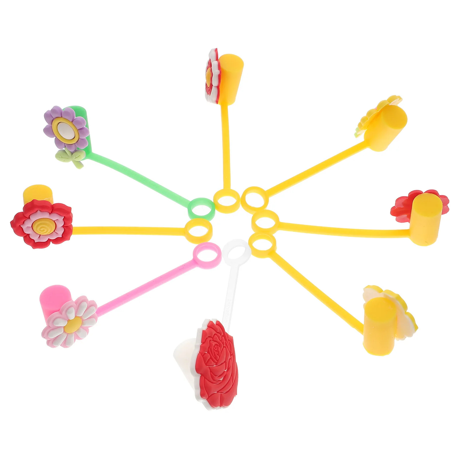 

8pcs Silicone Straw Covers Flower Shape Adorable Reusable Protectors Party Beverage Accessories Lightweight Creative