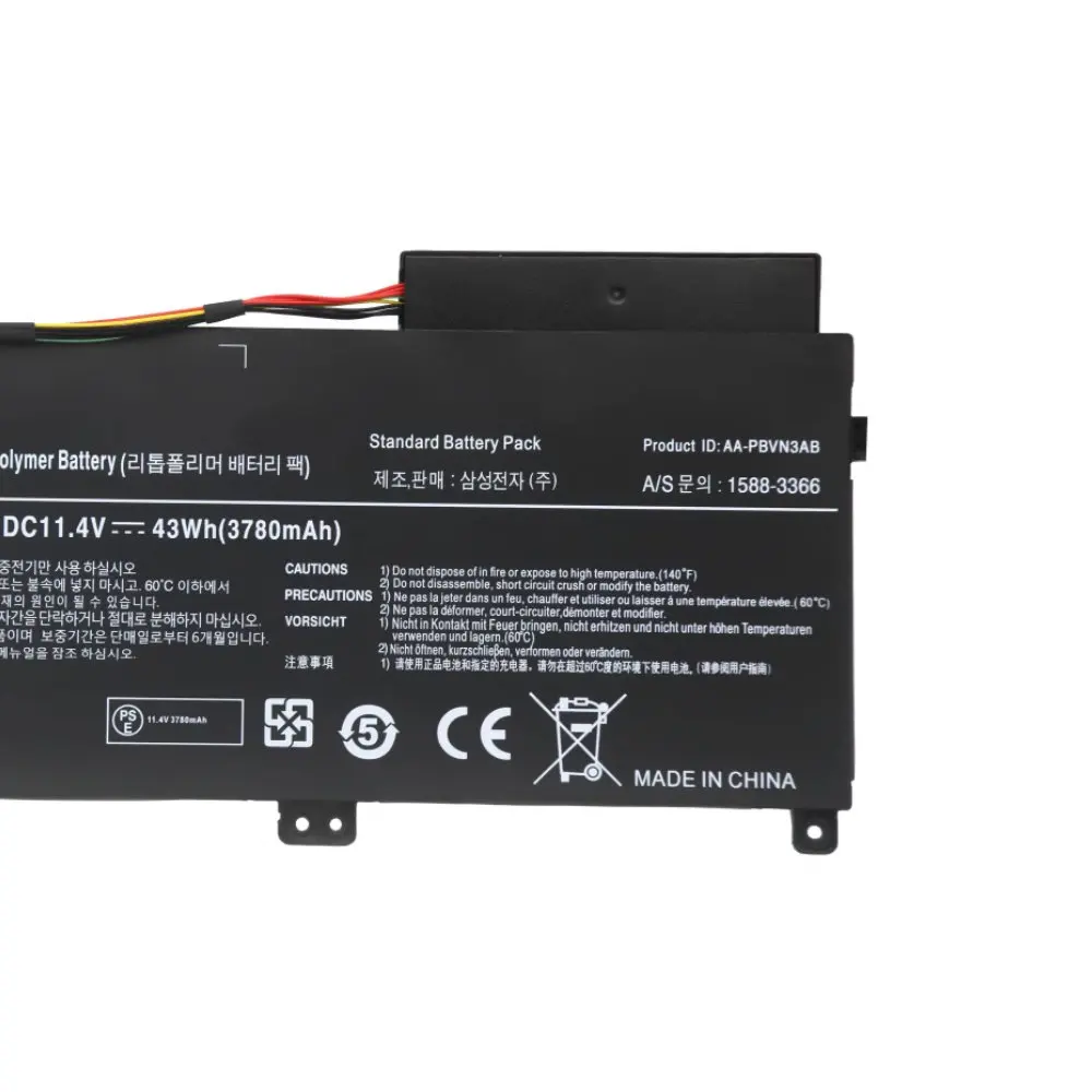 43WH AA-PBVN3AB Laptop Battery For SAMSUNG NP370R4E NP370R5E NP370R5V NP450R4E NP450R5E NP450R4V NP450R5V NP470R5E NP510R5E