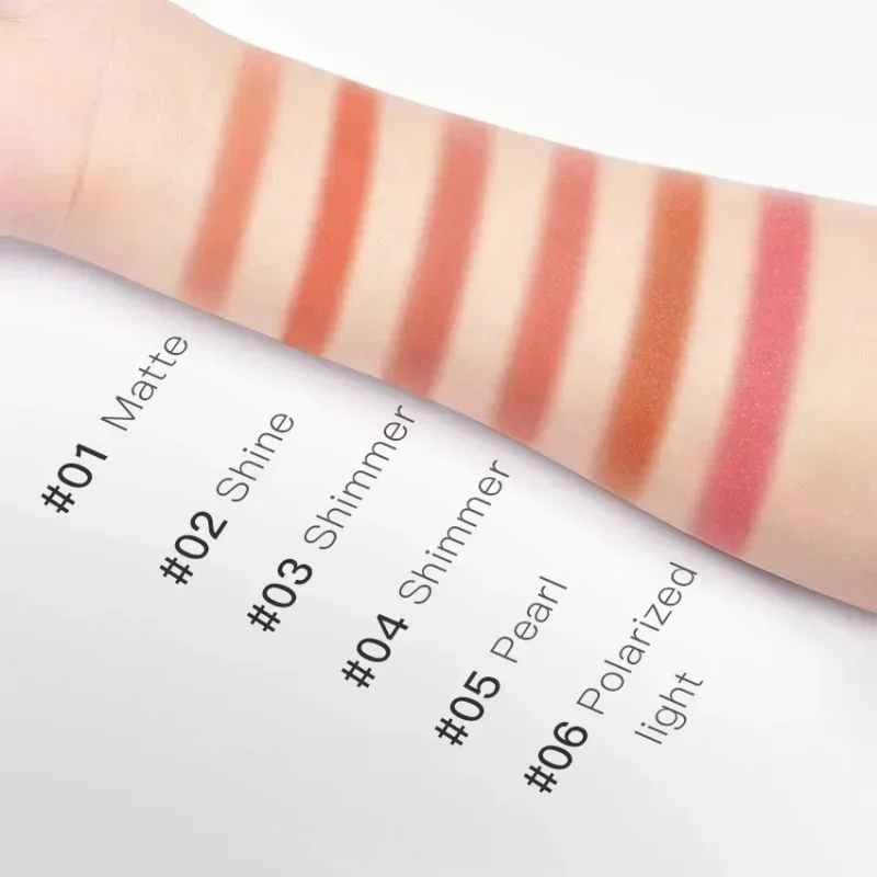 CARSLAN 6 Kolorów Olśniewająca Paleta Róż Nude Matowy Brokatowy Brokat Naturalny Rozświetlający Róż do Policzków Makijaż Kosmetyk