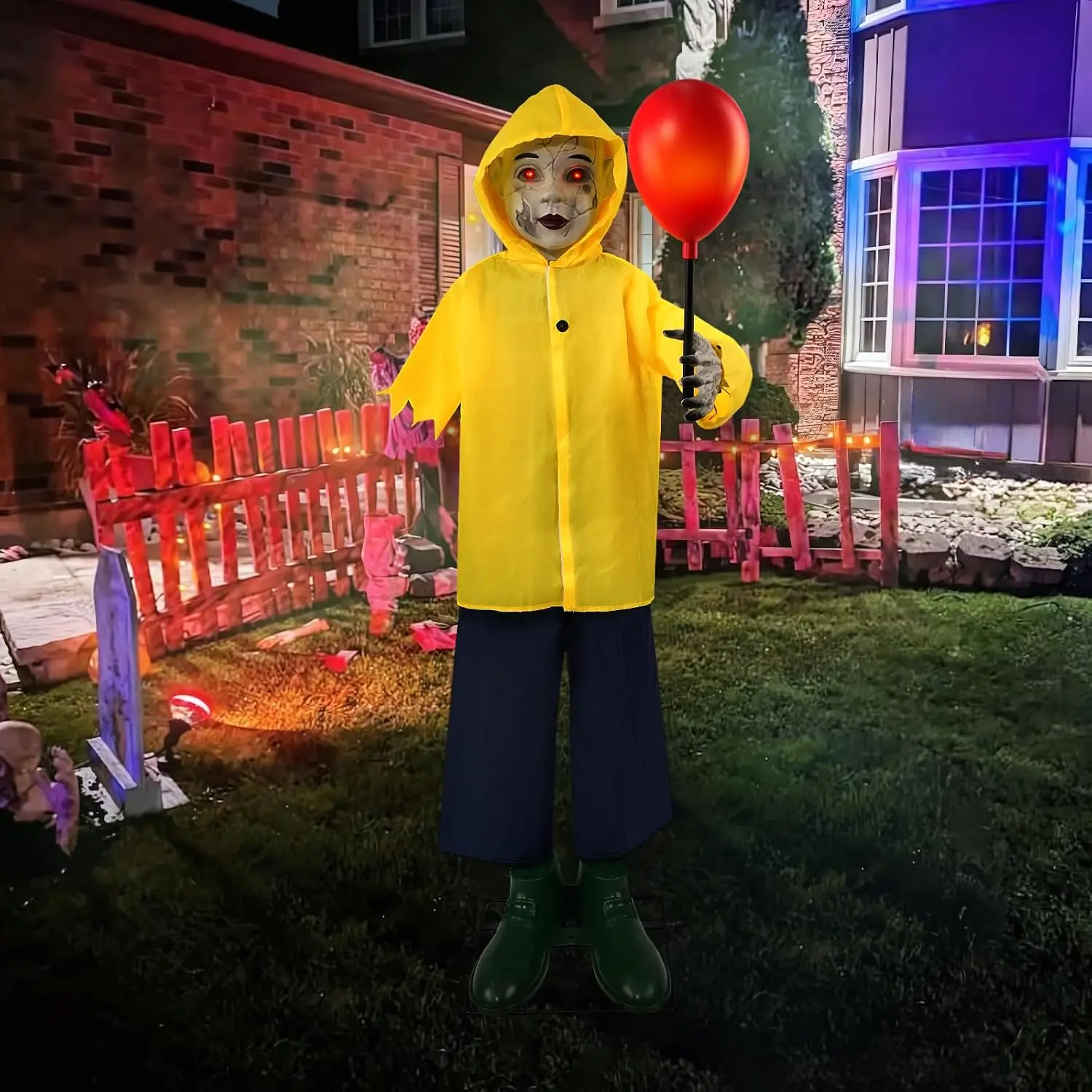 4 Ft Life Size Halloween Animatronics Prop with Sound & Touch