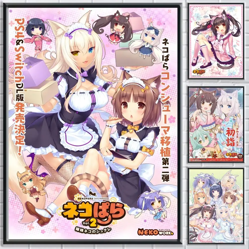 N-nekopara juego Maid Anime Girl Poster dormitorio sala de estar estudio y más allá decoración autoadhesiva + regalo perfecto