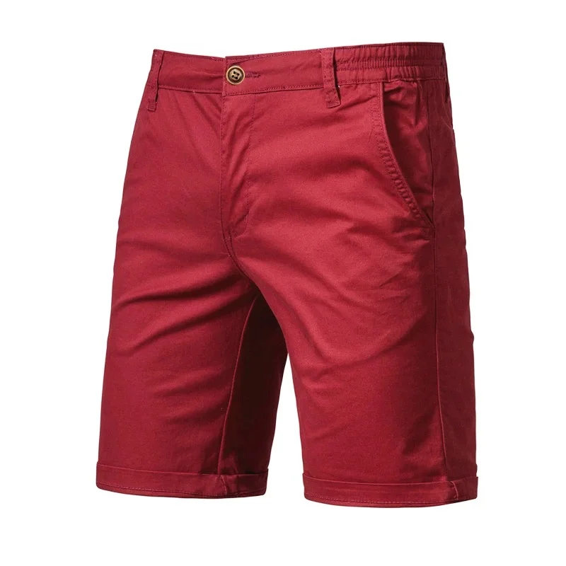 Men's New Summer Casual Shorts - Slim-Fitting Five-Inch Straight-Leg Pants in Fashionable Solid Color for Men's Clothing.