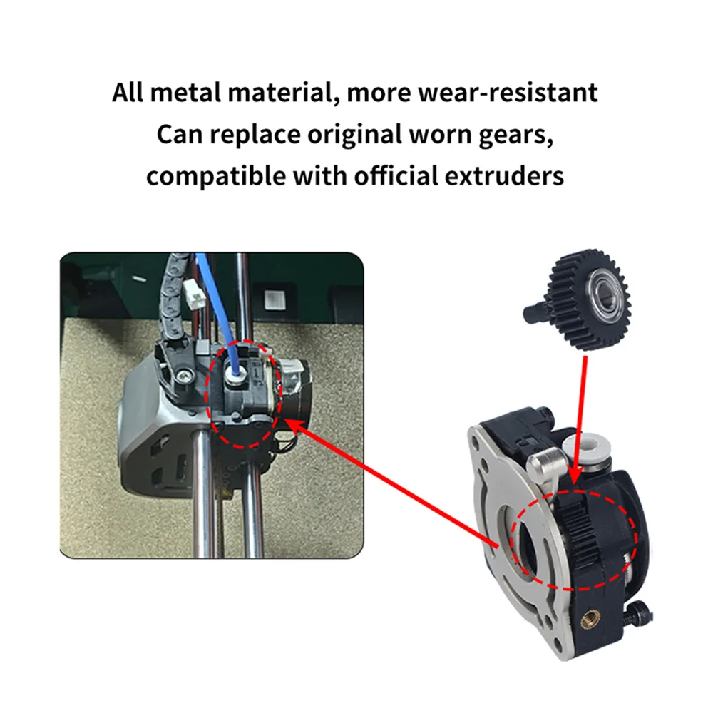 

For Creality K1/K1C/K1 Max Extruder Transmission Reduction Gear Upgraded All-Metal 3D Printer Accessories