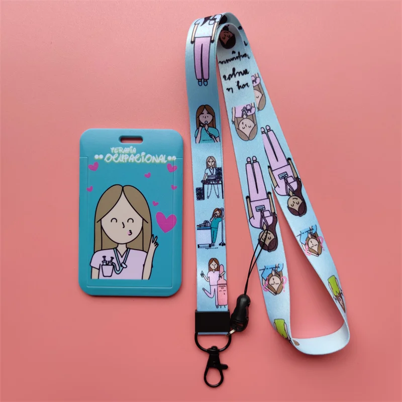 Arzt, Krankenschwester, Damen-Lanyards, Ausweishalter, Krankenhaus-Ausweishalter, zum Aufhängen, Seil, Lanyard, amüsantes Kartenetui, Mädchen, einziehbarer Clip – Detail 15