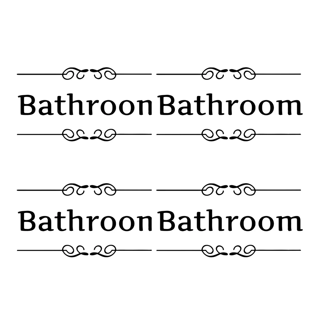 

4pcs Pvc Toilet Stickers Decorative Wall Door Sign Bathroom Restroom Creative Stickers Waterproof For Home Mall Coffee Shop Use