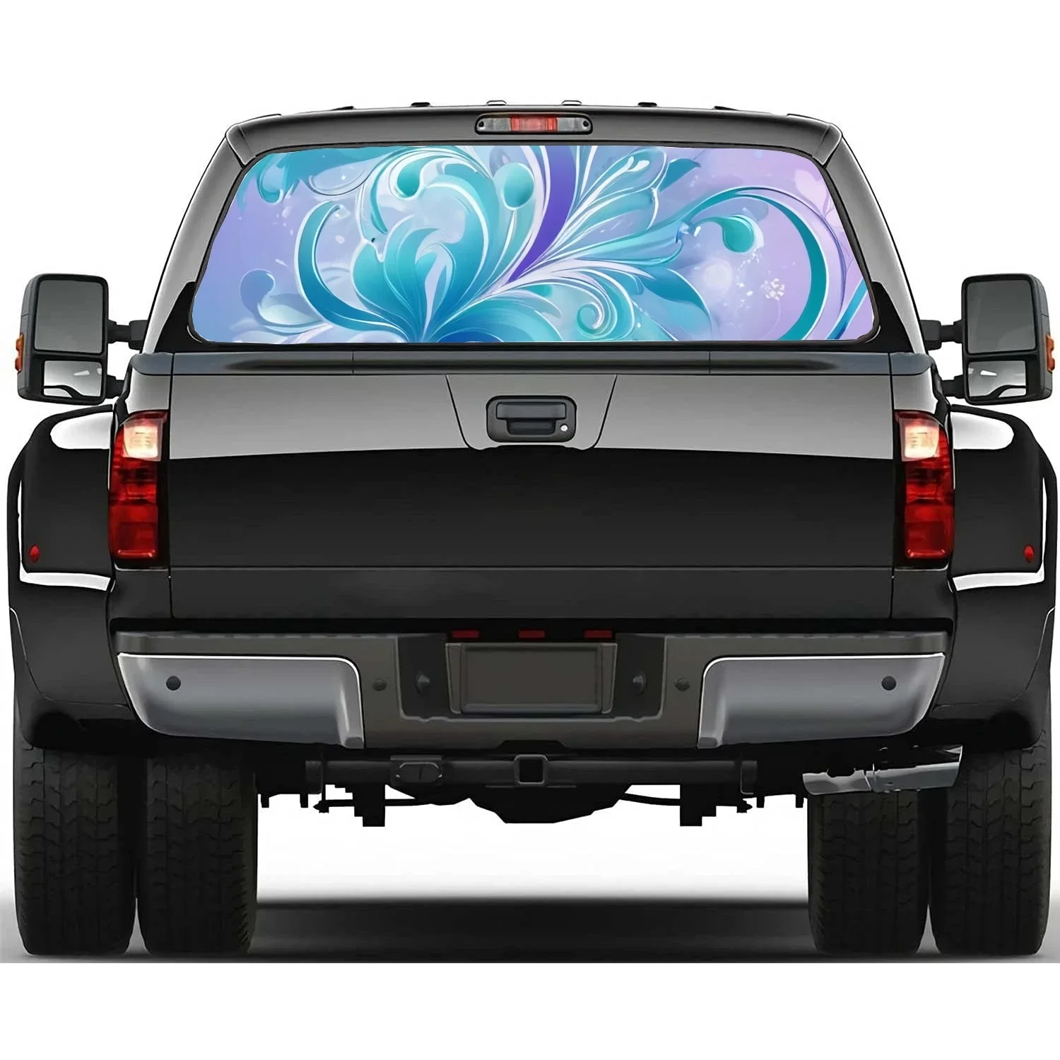 

Swirly Floral Rear Window Decal Fit Pickup,Truck,Car Universal See Through Perforated Back Windows Vinyl Sticker