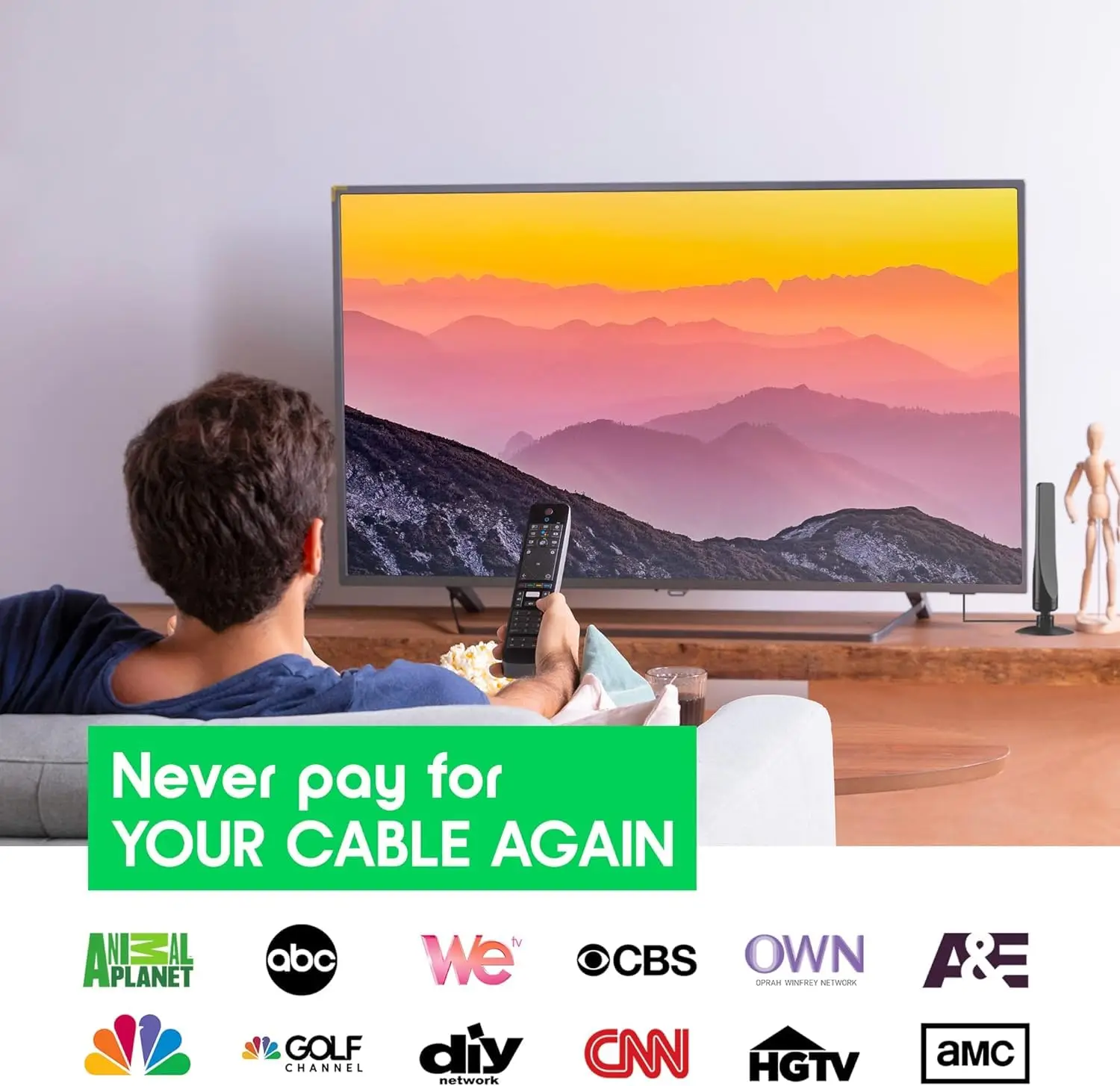 Digitale TV-Antenne für den Innenbereich, 4K, 8K, 25 dB, hohe Verstärkung, HD-TV, digitaler EU-Stecker, 3000 Meilen Booster, aktive Innenantenne,