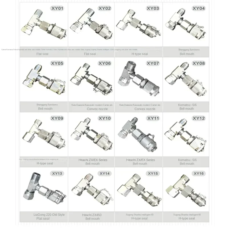 Excavator Hydraulic Maintenance Adapter Kit 20 Connectors 14 Three way Pilot Distribution Valve Pressure Three way Travel Pressu