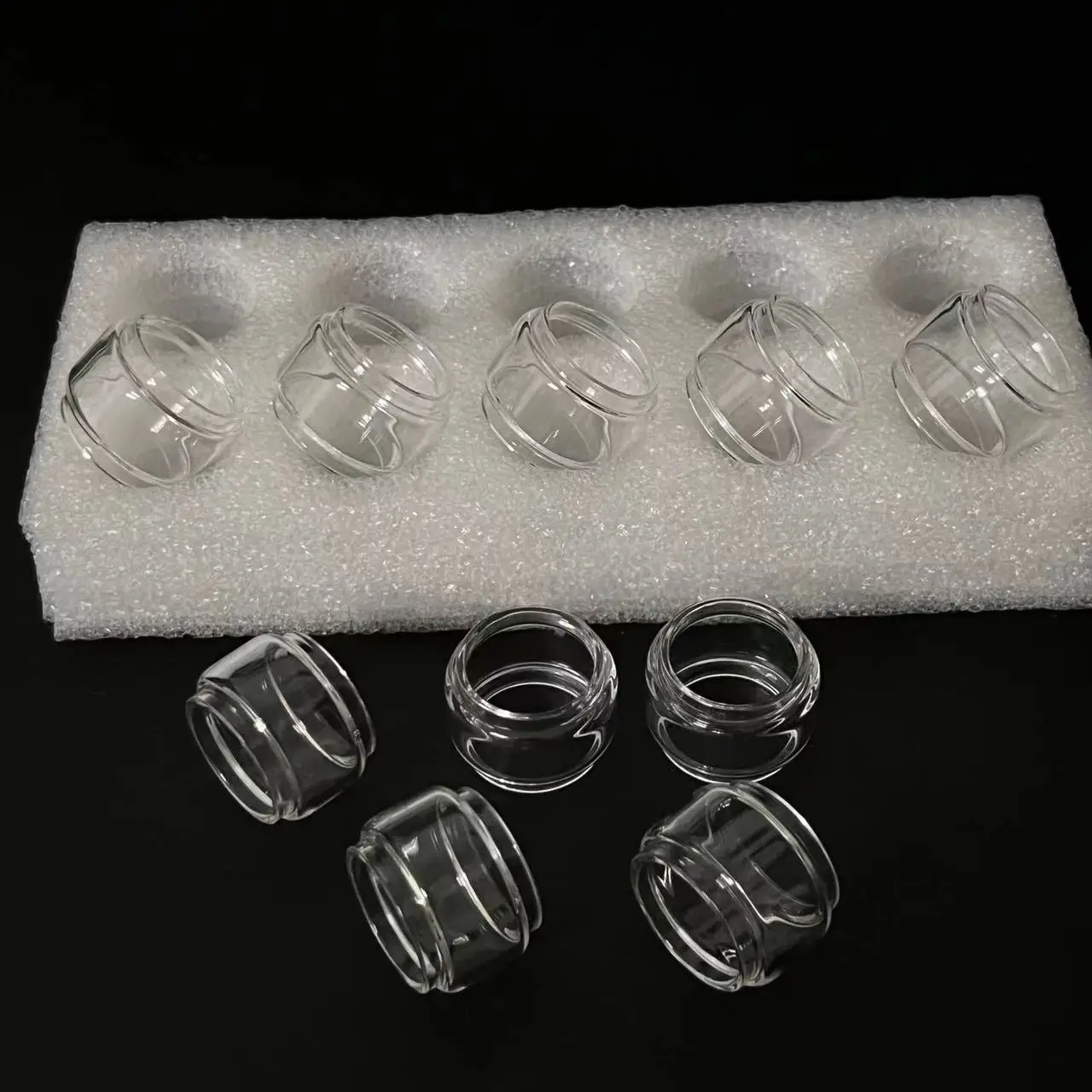 10xGlass Transparent Bubble Fat Straight Replacement Glass Tube For Dead Rabbit V1/V2/V3 Glass Ornament Tools