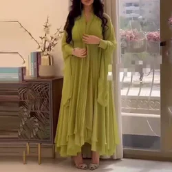 Elegant Solid Color Long Sleeved Cardigan Tops&Long Skirts Suit Female Casual Solid Color Dresses Outfit Women Two Piece Set