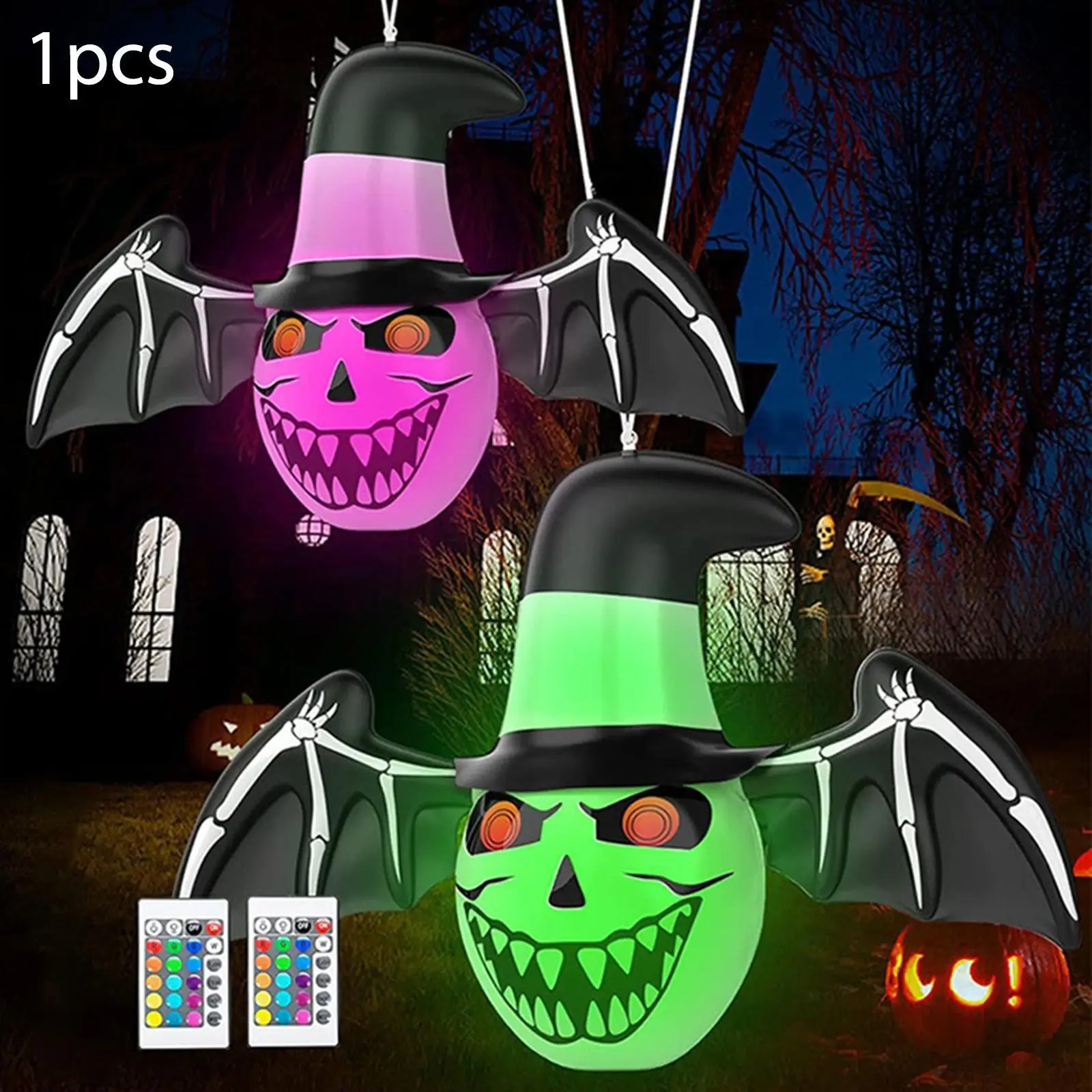 Halloween Inflatable Ghost Backyard with Built in LEDs Patio Outdoor Decor