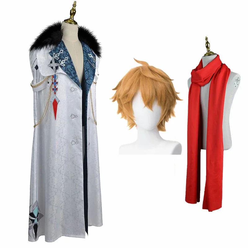 Игра Genshin Impact Il Dottore Доктор Косплей Костюм Fatui Harbingers Tartaglia Плащ Шарф Униформа Карнавальная Вечеринка Манто