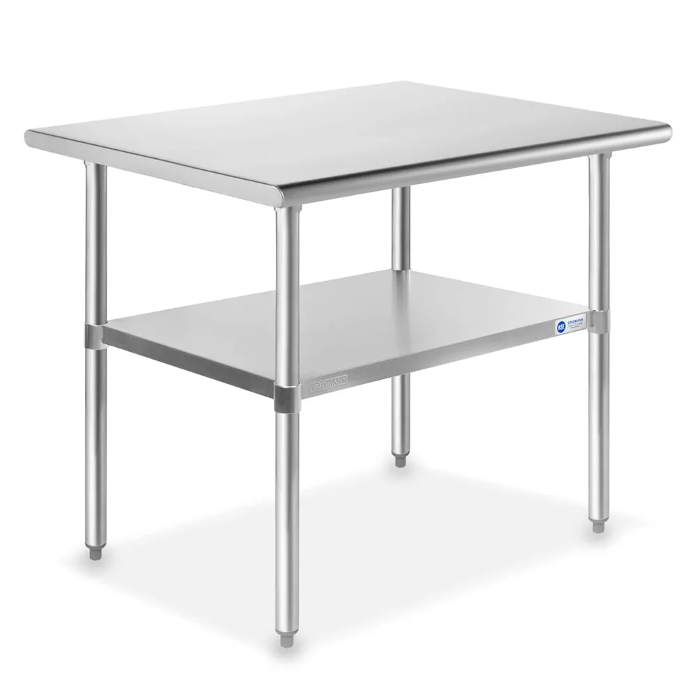 

GRIDMANN Stainless Steel Work Table 36 x 24 Inches, NSF Commercial Kitchen Prep Table with Under Shelf for Restaurant