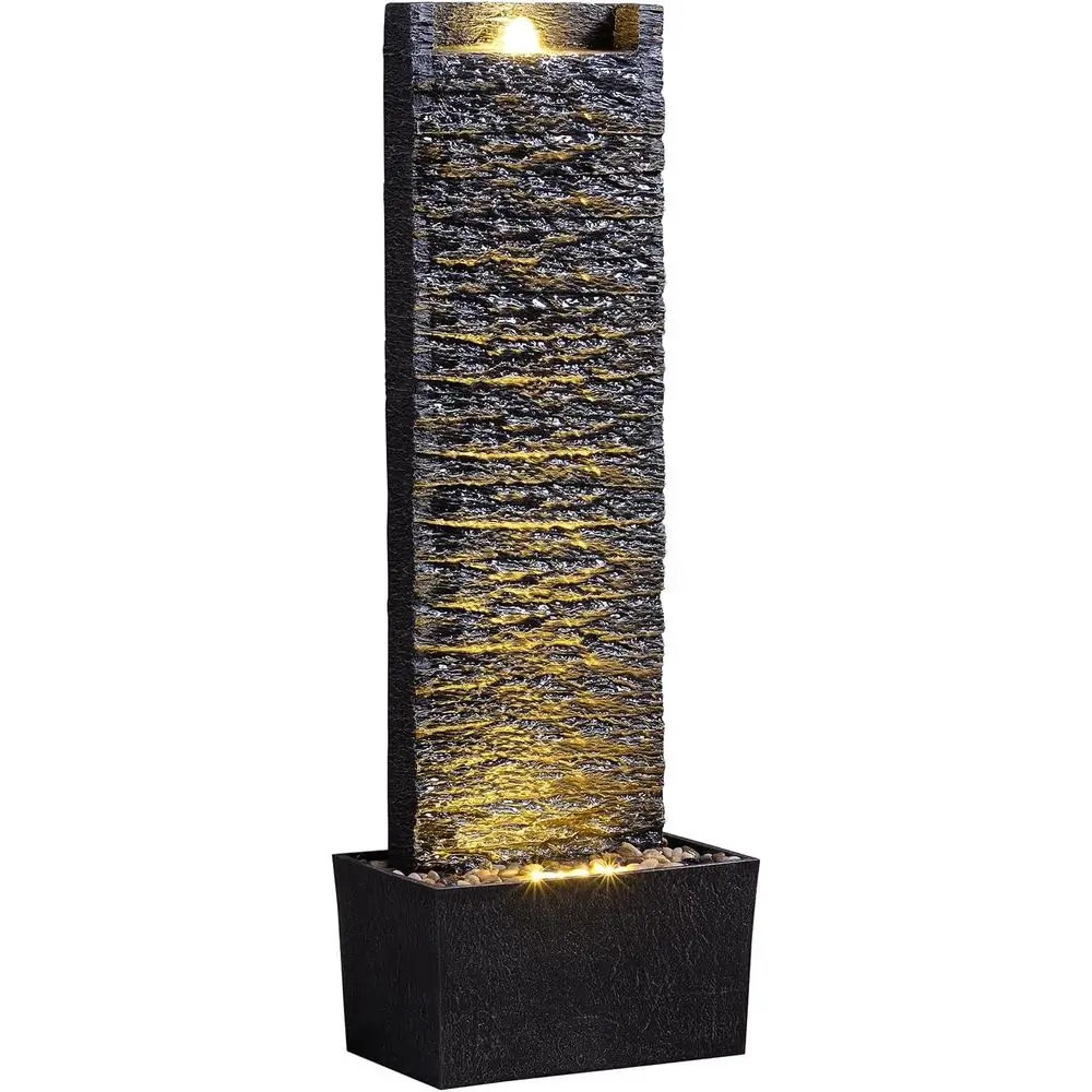 

Наружный напольный светодиодный фонтан с подсветкой и основанием из камешков для сада, патио и двора