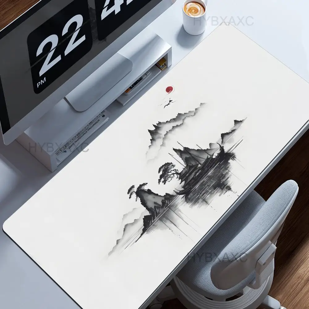 

Chinese Ink Style Large Mouse Mat Gaming Mousepad Big Mousepads PC Gamer Rubber Keyboard Mats Desk Pad XXL Mouse Pads