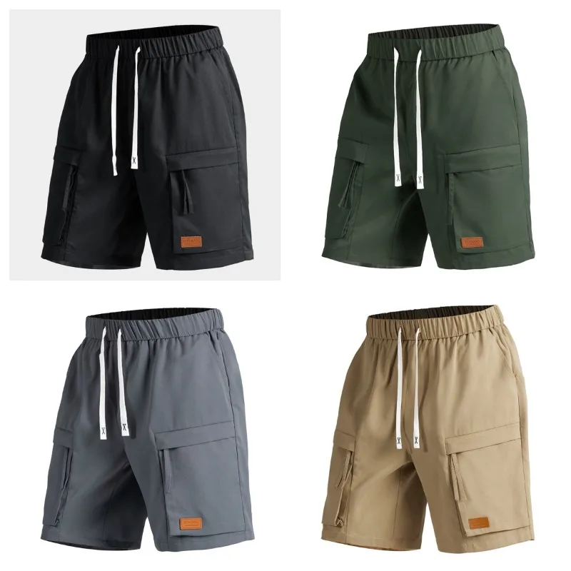 

Мужские летние модные спортивные повседневные шорты длиной пять дюймов для велоспорта на открытом воздухе, впитывающие пот, быстросохнущие, свободные, прямого кроя