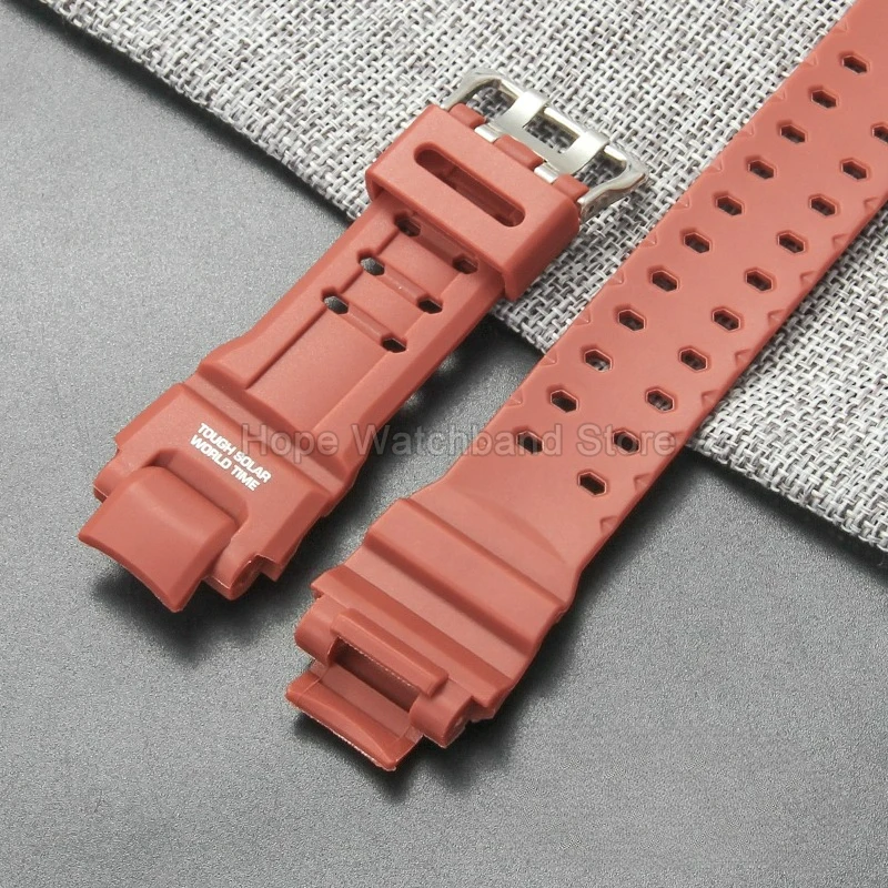 لـ Casio GRAVITY MASTER GA1000/1100/1200 GW4000 حزام داكن-أحمر برتقالي أزرق حجم خاص حزام ساعة من الراتنج بلمسة نهائية كاشطة